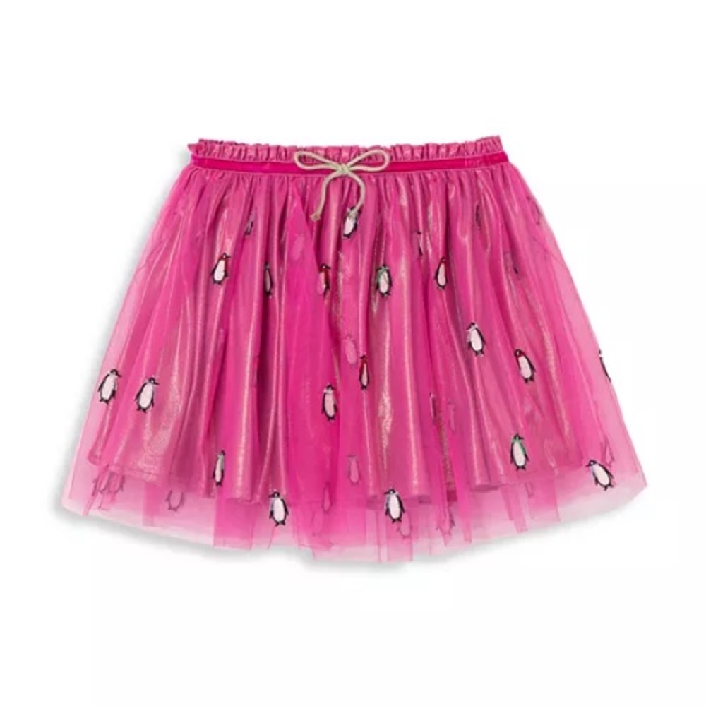 NEW Nordstrom Peek Girls Pink Tulle Penguin Pixie Skirt Size 6-7